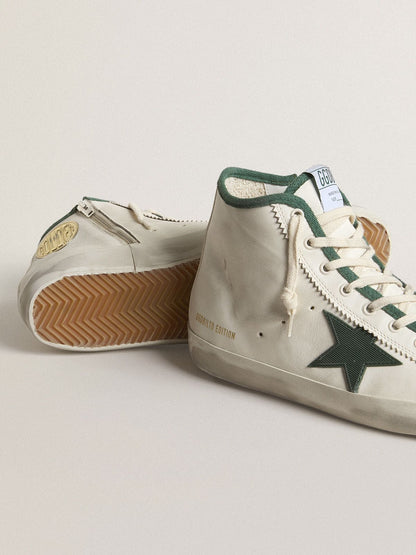 Men's Francy LTD in white nappa leather with green rubber star - Golden Goose Men