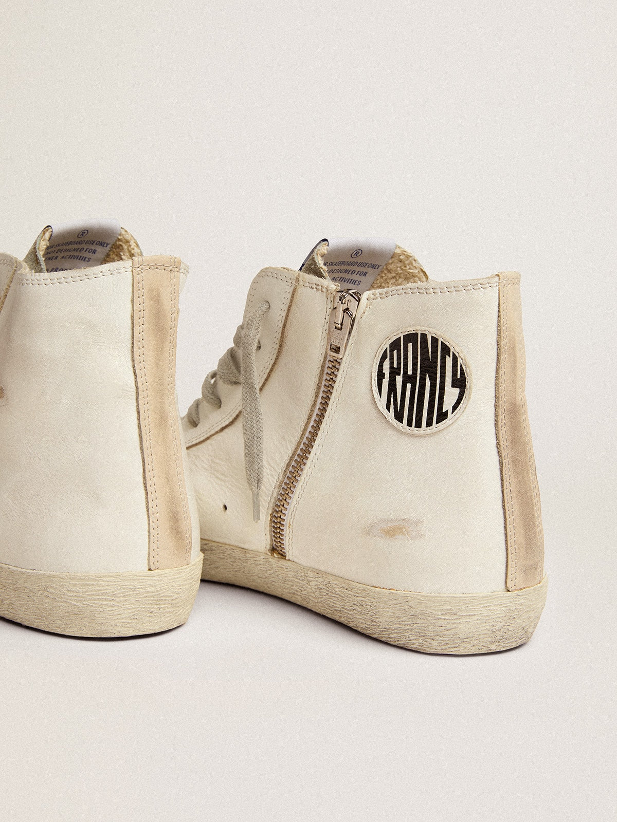 Men's Francy in leather with silver suede star - Golden Goose Men