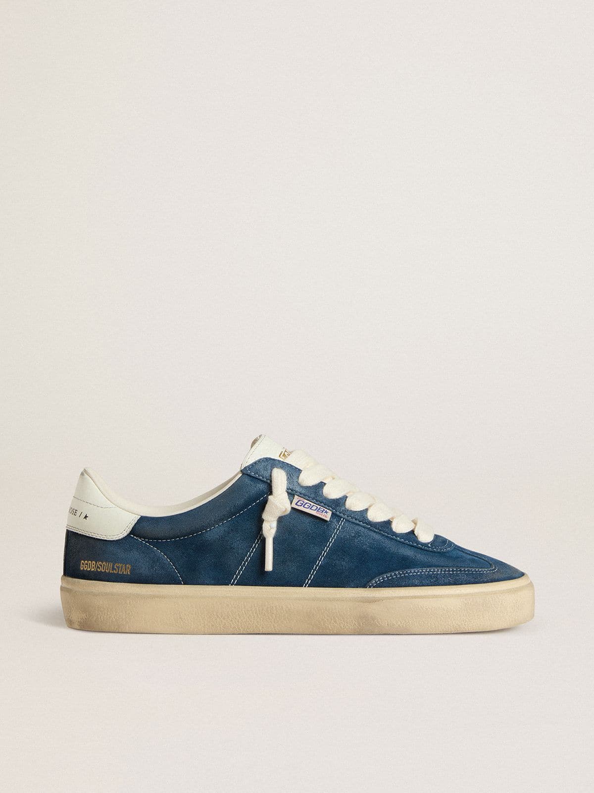 Men's Soul Star in blue suede with white leather heel tab - Golden Goose Men