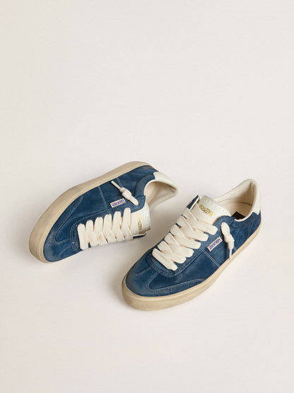 Men's Soul Star in blue suede with white leather heel tab - Golden Goose Men