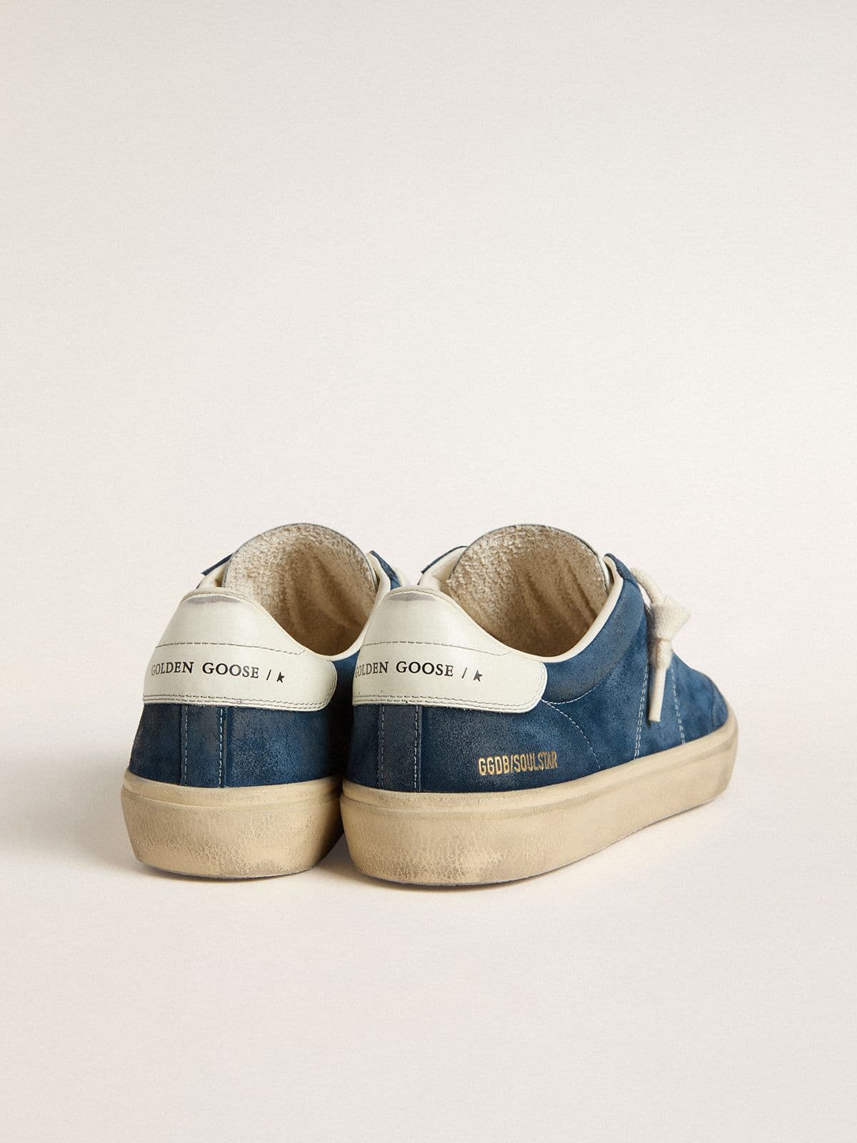 Men's Soul Star in blue suede with white leather heel tab - Golden Goose Men