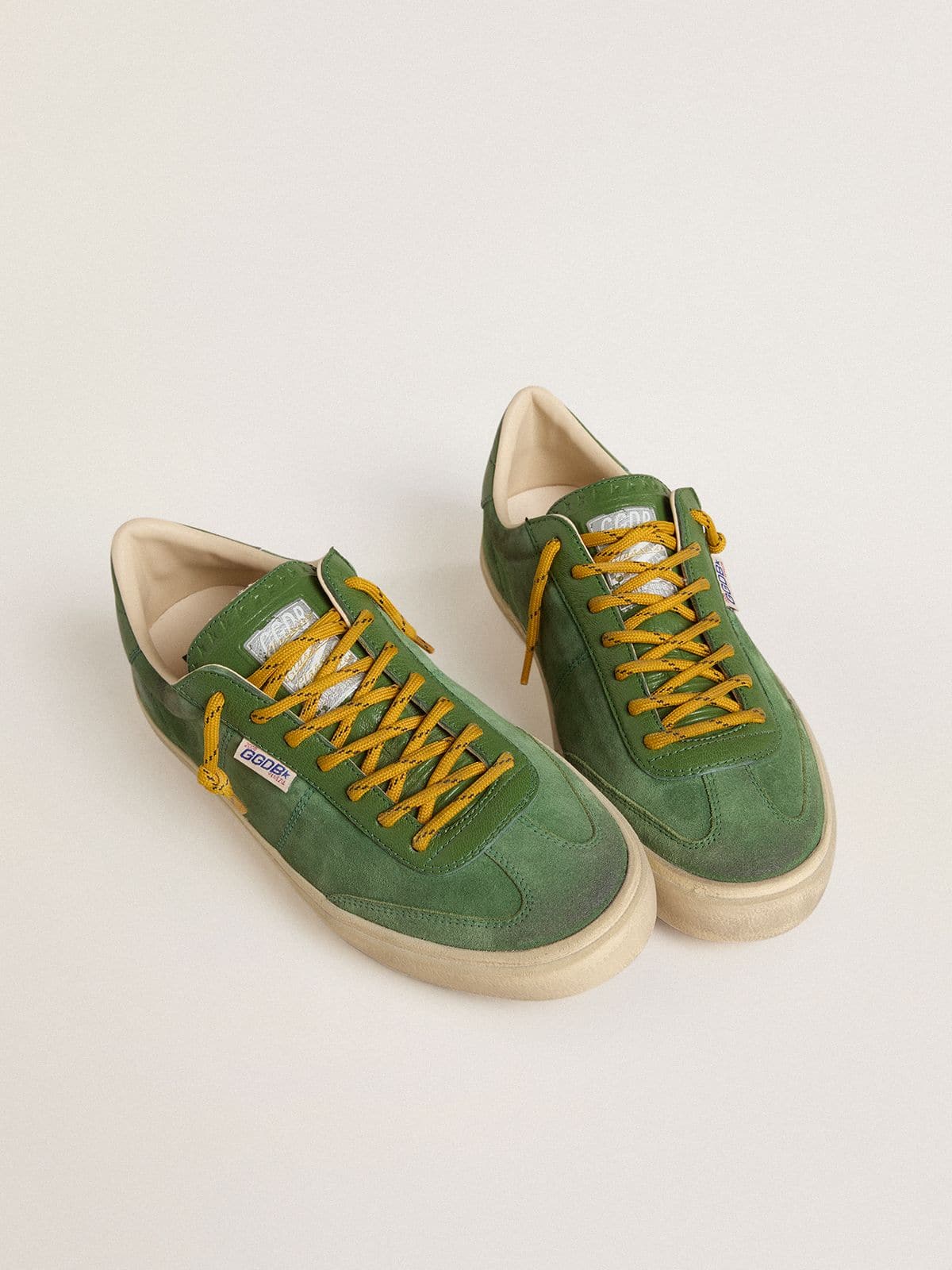 Men's Soul Star in green suede with green leather heel tab - Golden Goose Men