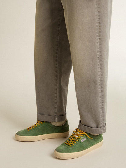 Men's Soul Star in green suede with green leather heel tab - Golden Goose Men