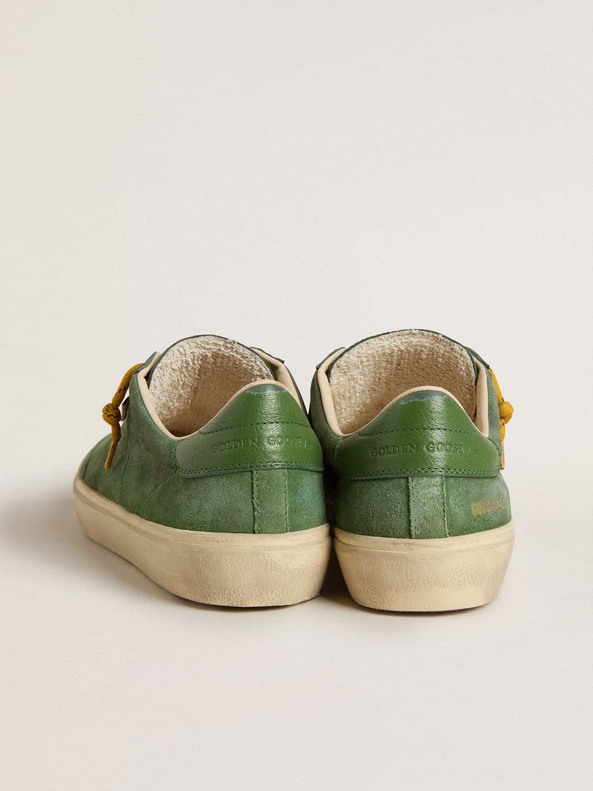 Men's Soul Star in green suede with green leather heel tab - Golden Goose Men