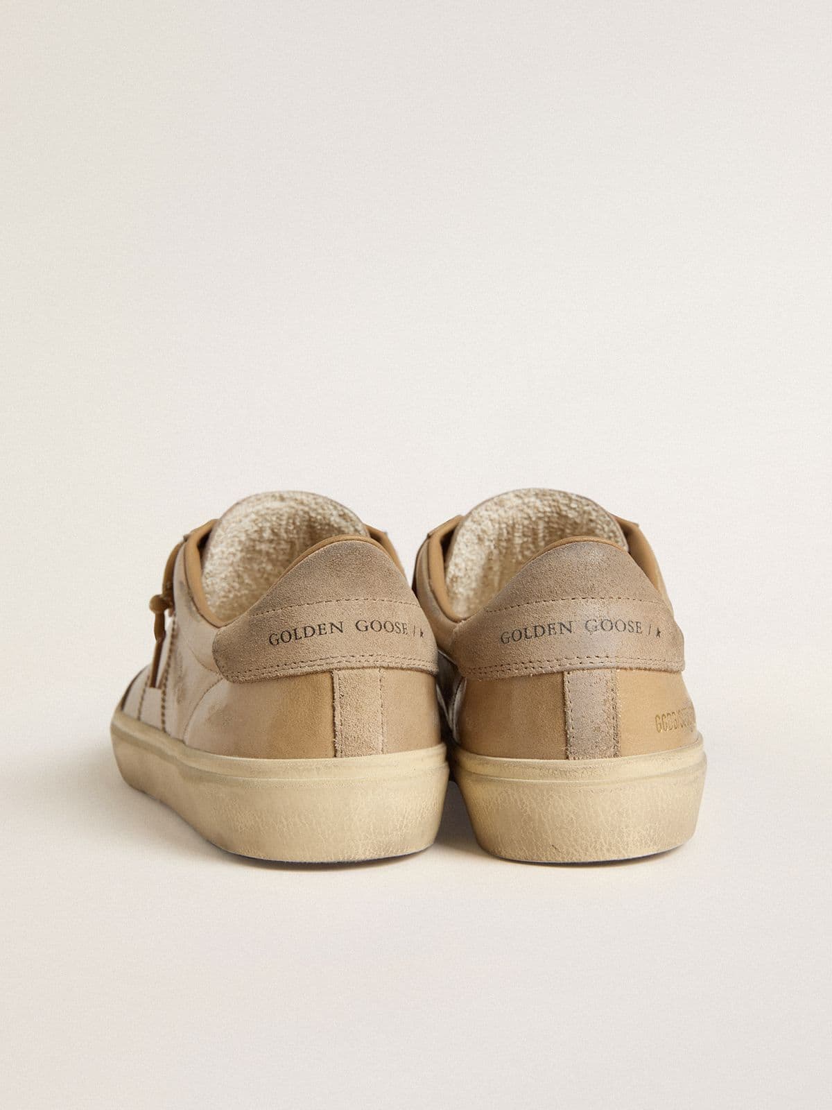 Men's Soul Star in beige naplak with beige suede heel tab - Golden Goose Men