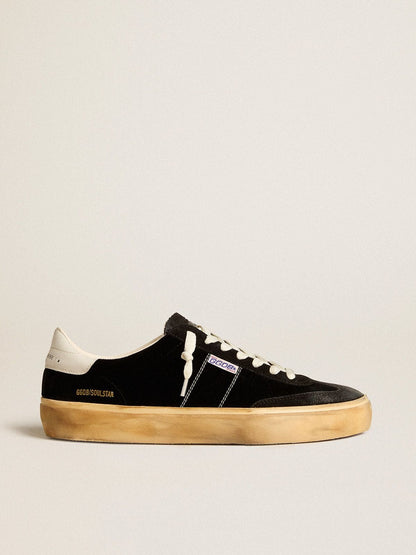 Men's Soul Star in black velvet with white leather heel tab - Golden Goose Men