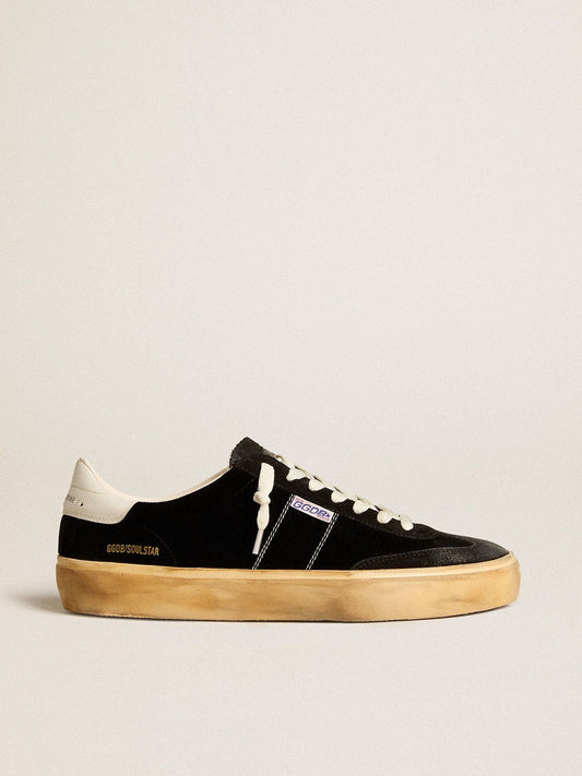 Men's Soul Star in black velvet with white leather heel tab - Golden Goose Men