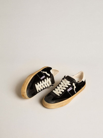 Men's Soul Star in black velvet with white leather heel tab - Golden Goose Men