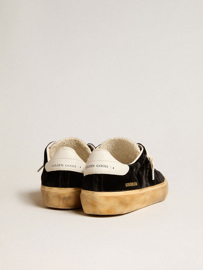 Men's Soul Star in black velvet with white leather heel tab - Golden Goose Men