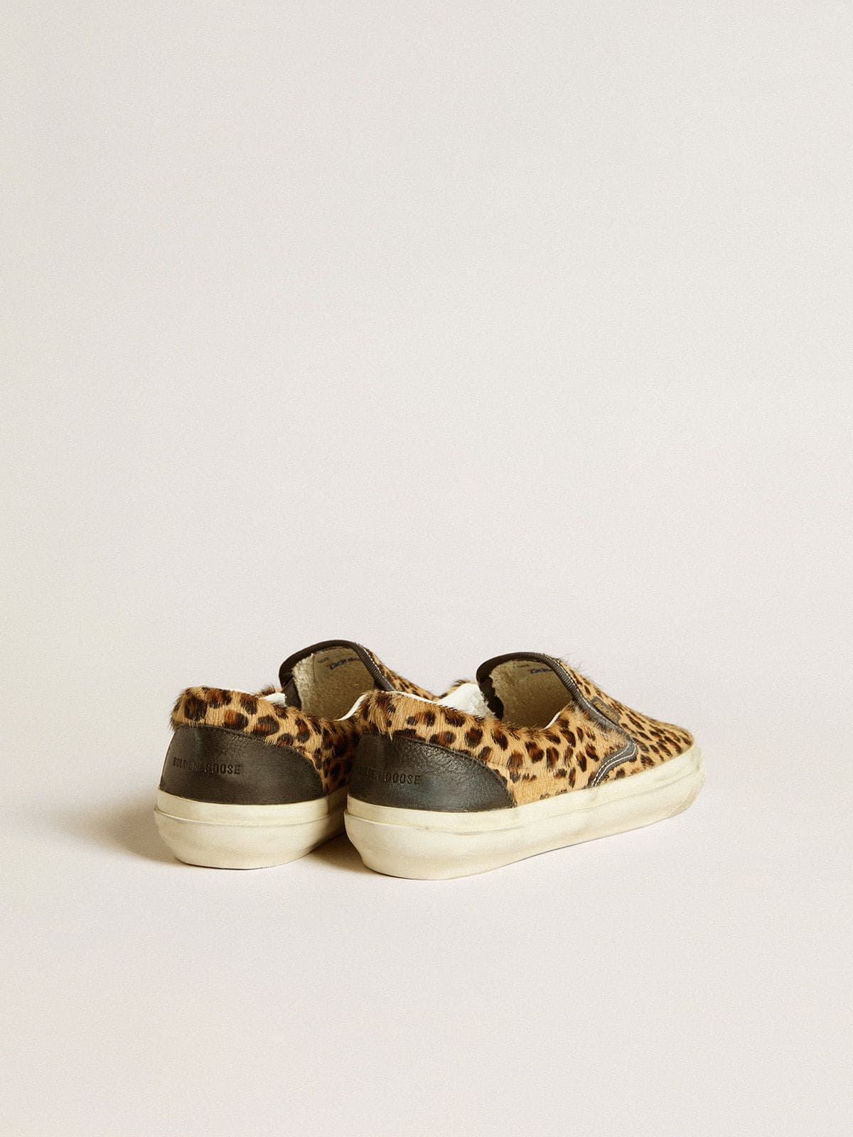 Men's VCE Penstar in leopard-print pony skin with black leather heel tab - Golden Goose Men