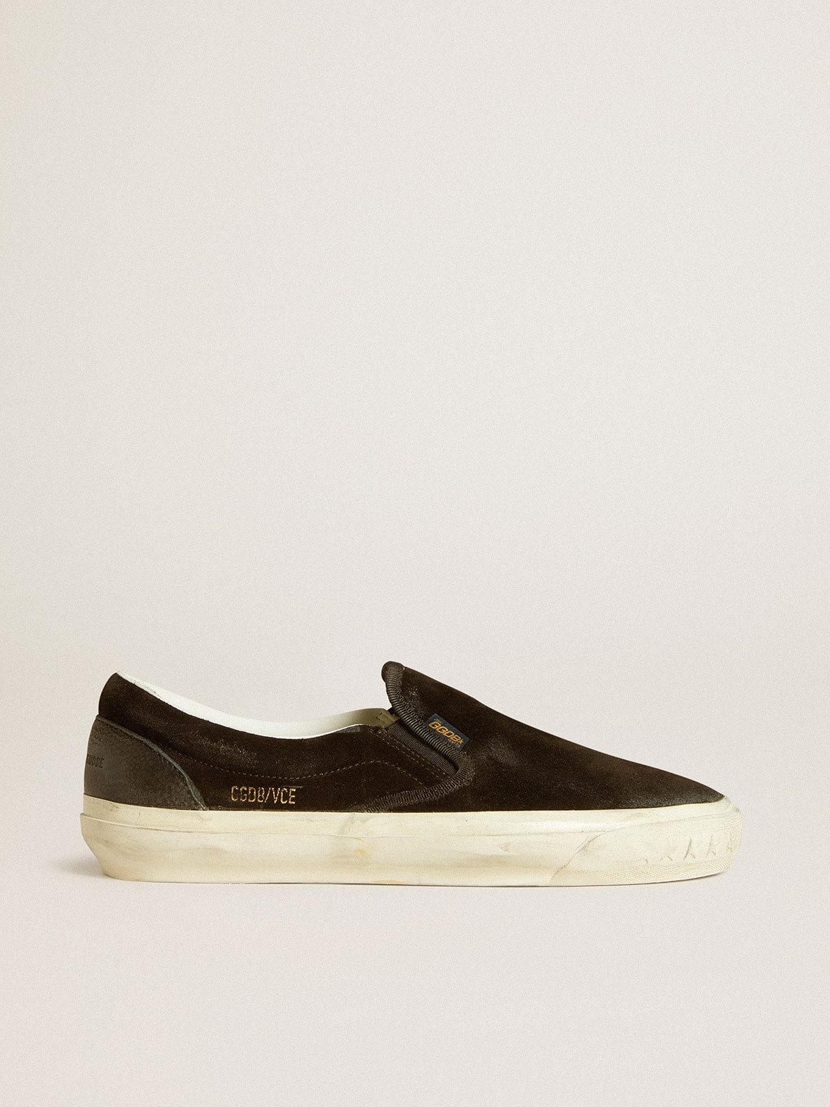 Men's VCE Penstar in black suede with black leather heel tab - Golden Goose Men
