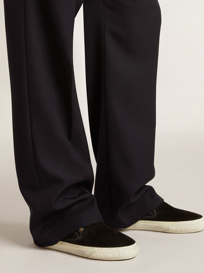 Men's VCE Penstar in black suede with black leather heel tab - Golden Goose Men