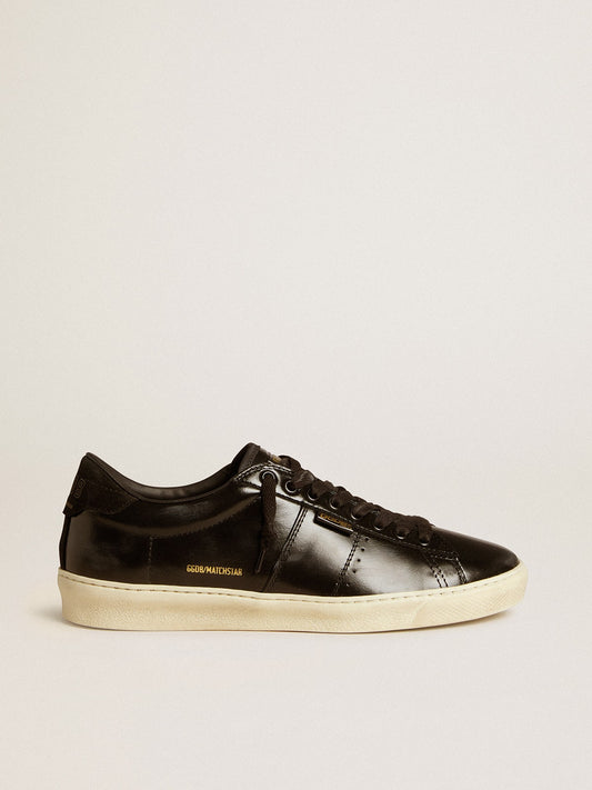 Men's Matchstar in black leather with black suede heel tab - Golden Goose Men