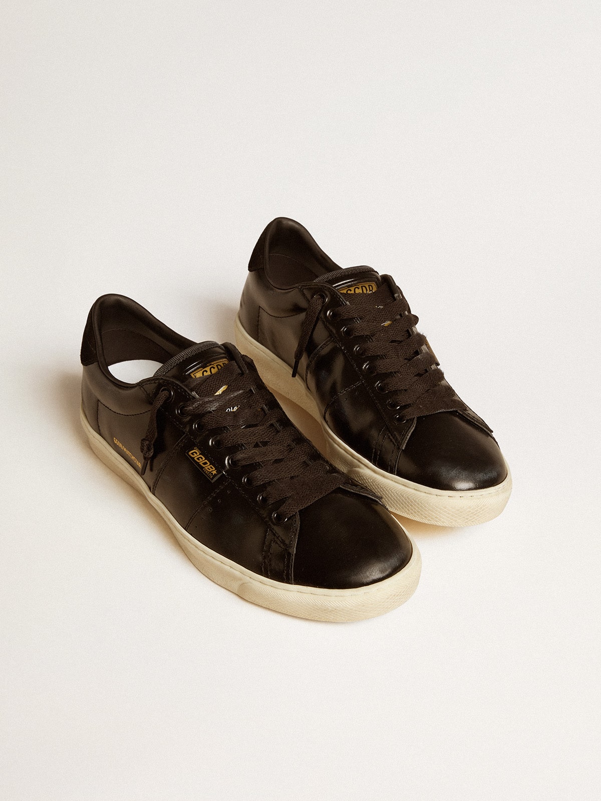Men's Matchstar in black leather with black suede heel tab - Golden Goose Men