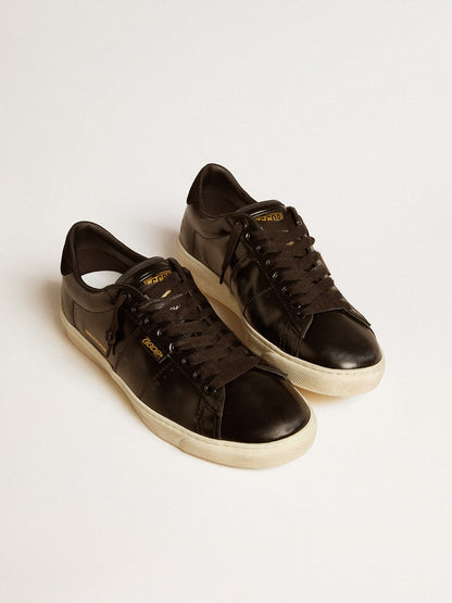 Men's Matchstar in black leather with black suede heel tab - Golden Goose Men
