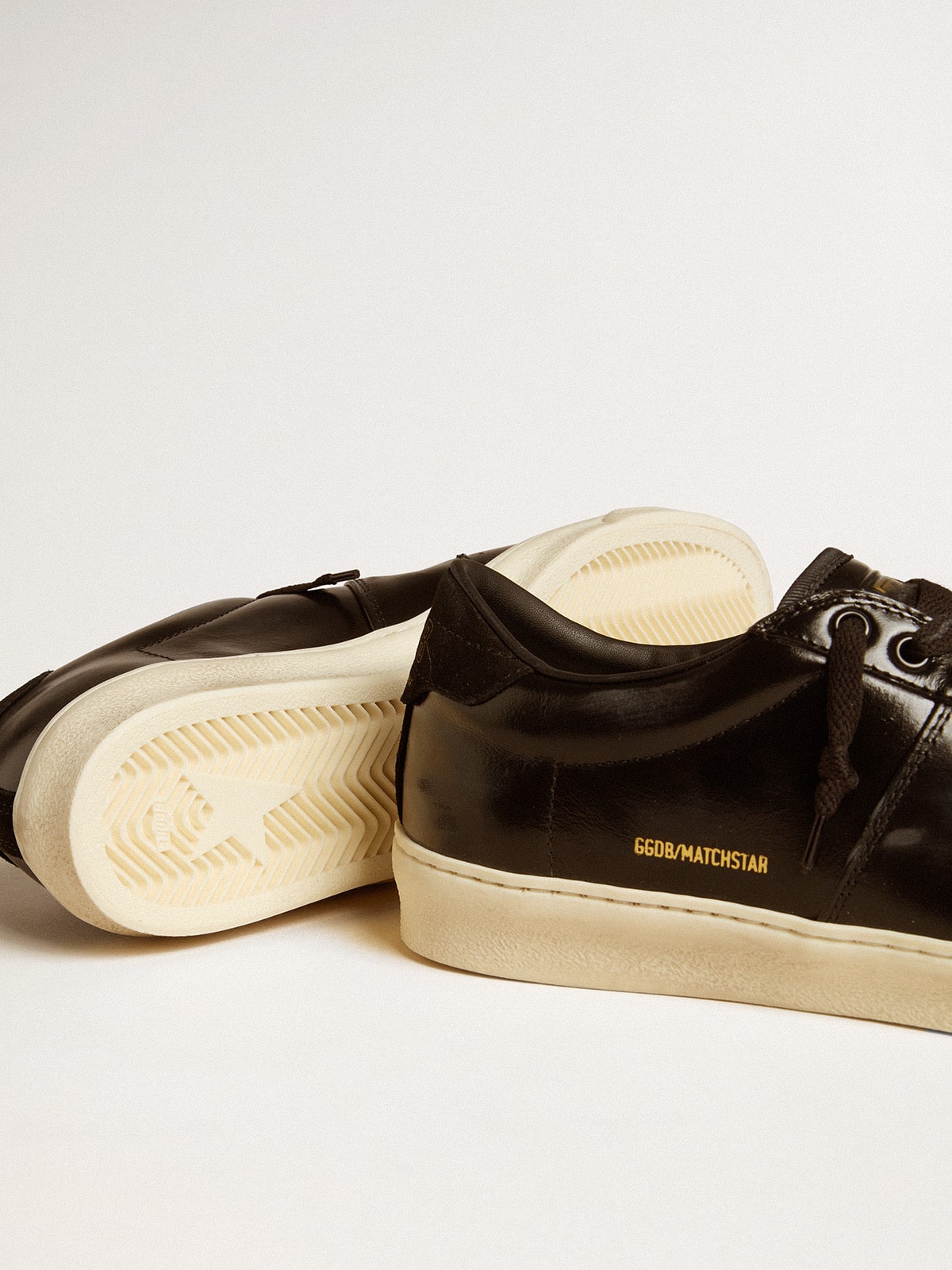 Men's Matchstar in black leather with black suede heel tab - Golden Goose Men