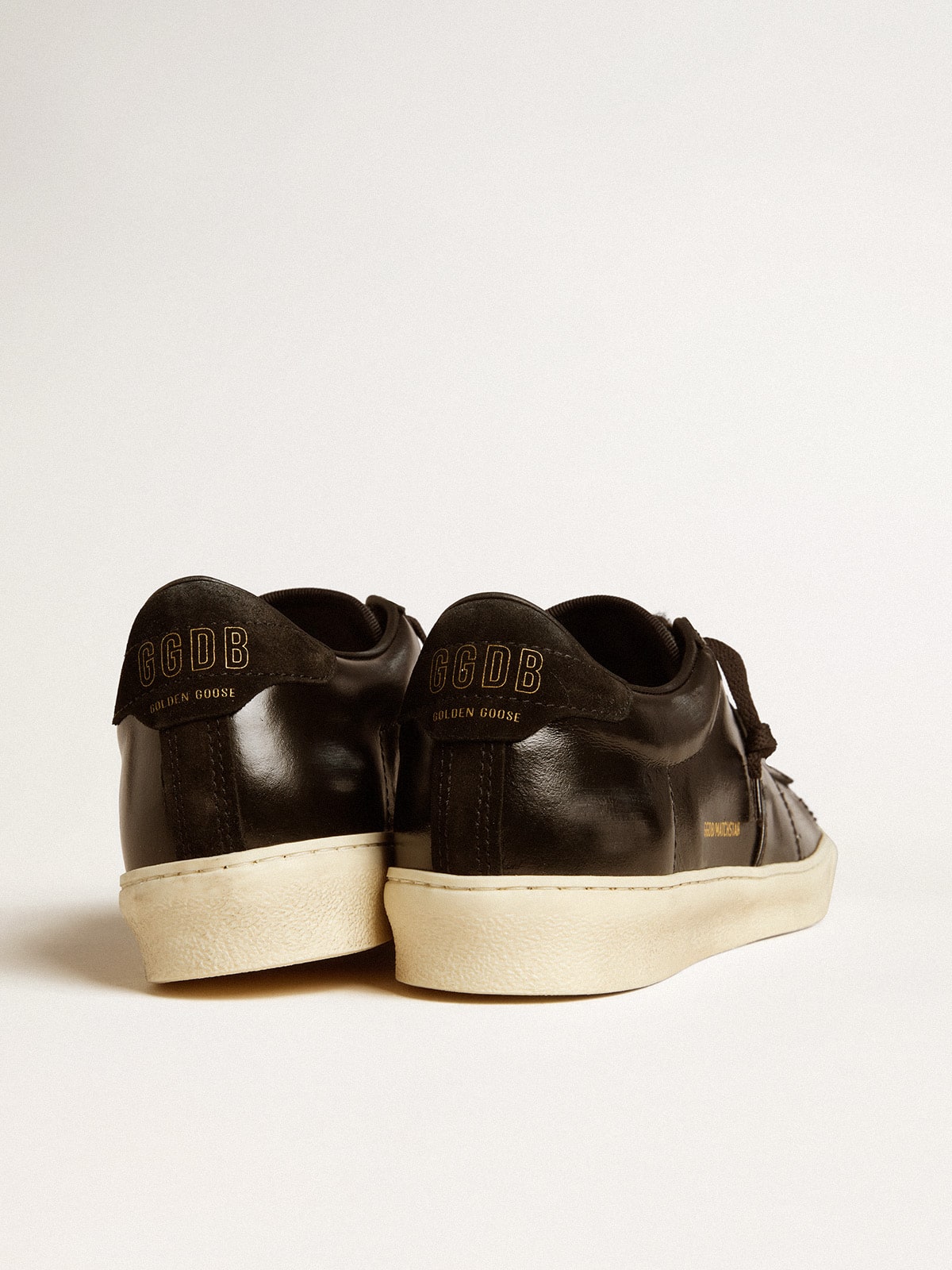 Men's Matchstar in black leather with black suede heel tab - Golden Goose Men