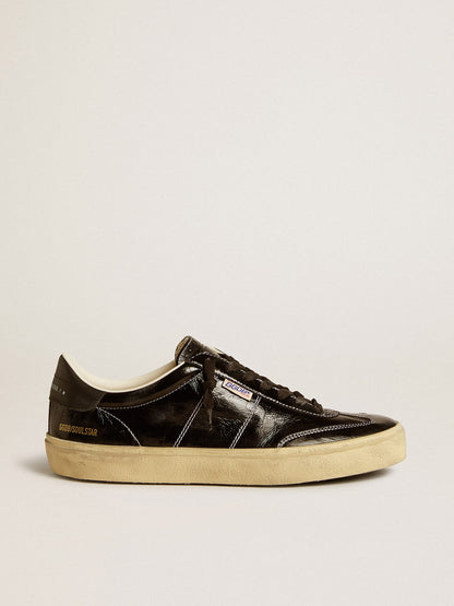 Men's Soul Star in black patent leather with black leather heel tab - Golden Goose Men