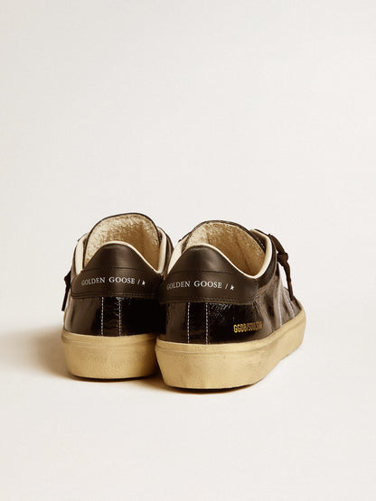 Men's Soul Star in black patent leather with black leather heel tab - Golden Goose Men