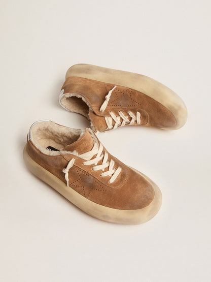 Men's Space-Star in tobacco-colored suede and shearling lining - Golden Goose Men
