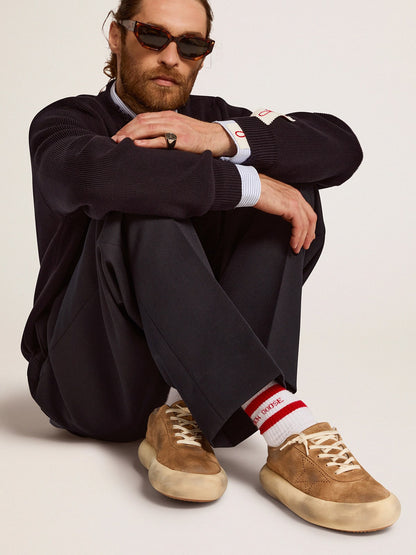 Men's Space-Star in tobacco-colored suede and shearling lining - Golden Goose Men