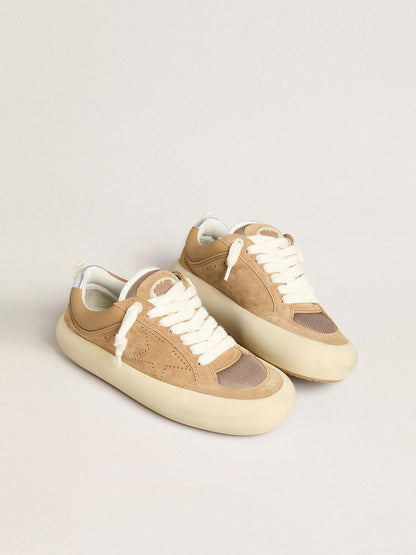 Men's Space-Star Cube in tobacco suede with perforated star - Golden Goose Men