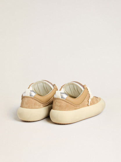 Men's Space-Star Cube in tobacco suede with perforated star - Golden Goose Men