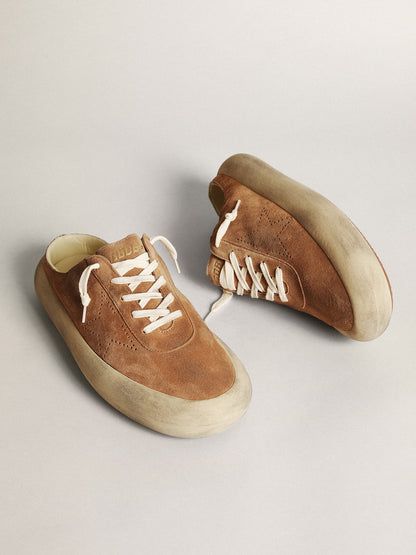 Men's Space-Star Sabots in tobacco suede with perforated star - Golden Goose Men