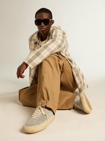 Men's Space-Star shoes in ice-gray suede with perforated star - Golden Goose Men