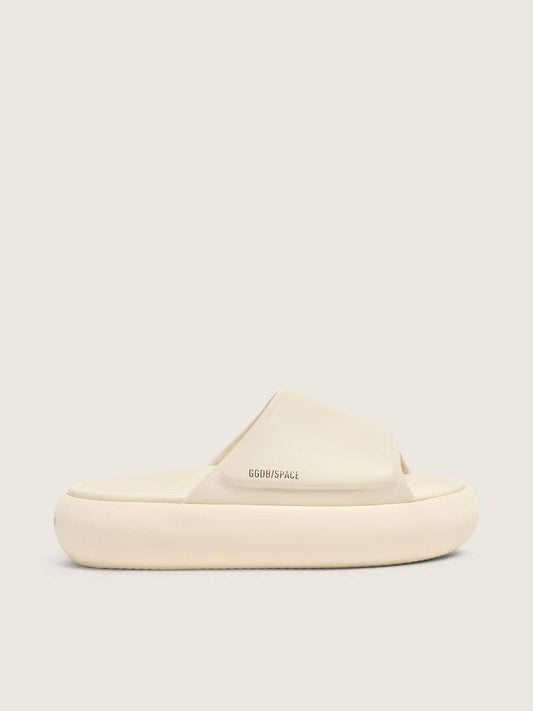 Men's Space-Star Slide slip-ons in white leather - Golden Goose Men