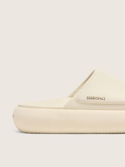 Men's Space-Star Slide slip-ons in white leather - Golden Goose Men