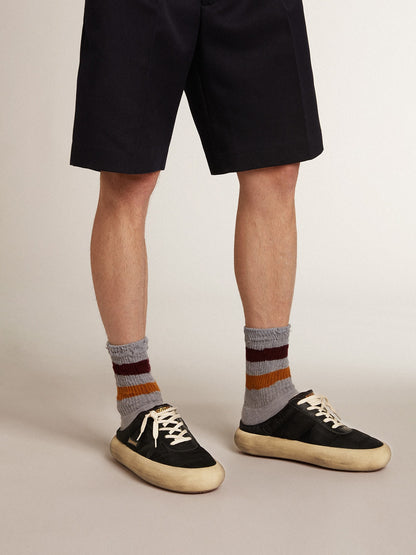 Men's Space-Star Sabots in black nylon with black leather star - Golden Goose Men