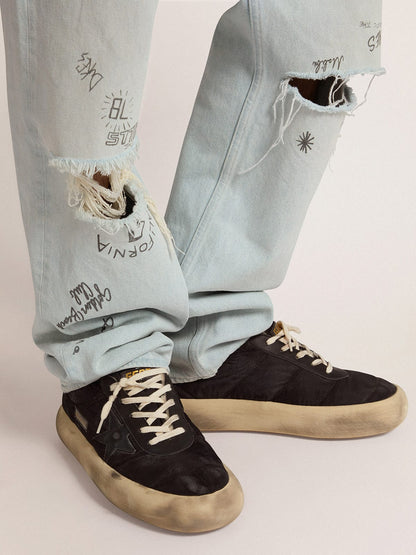 Men's Space-Star shoes in quilted black nylon with shearling lining - Golden Goose Men