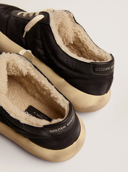 Men's Space-Star shoes in quilted black nylon with shearling lining - Golden Goose Men