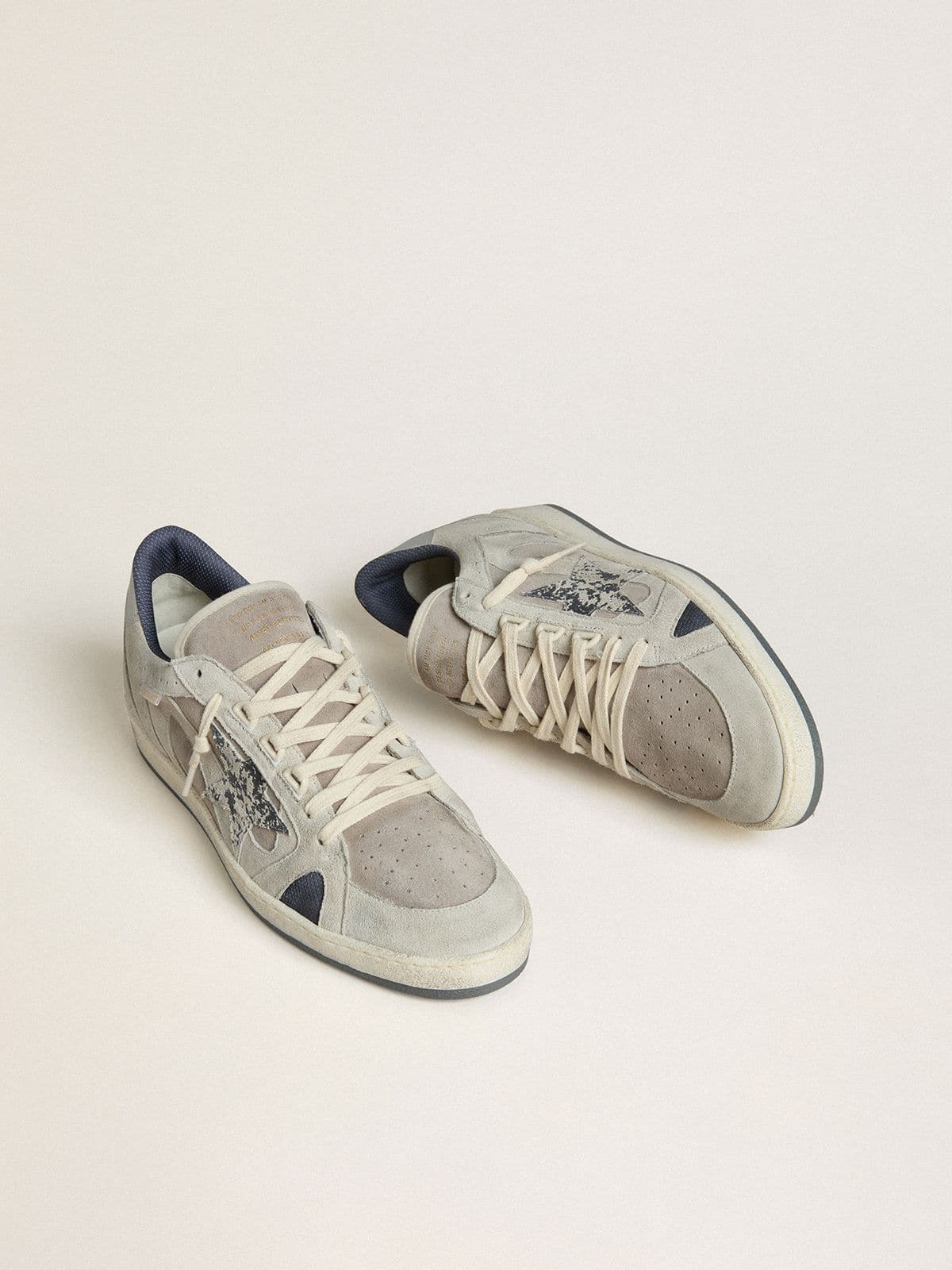 Men's Ball Star LTD in dove-gray and gray suede with pearl-gray leather heel tab - Golden Goose Men