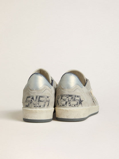 Men's Ball Star LTD in dove-gray and gray suede with pearl-gray leather heel tab - Golden Goose Men