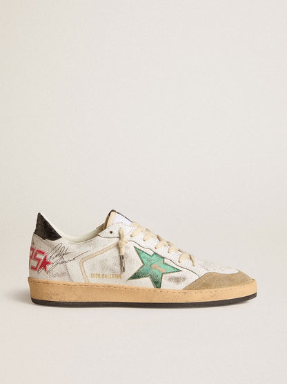 Men's Ball Star with metallic leather star and gray leather heel tab - Golden Goose Men