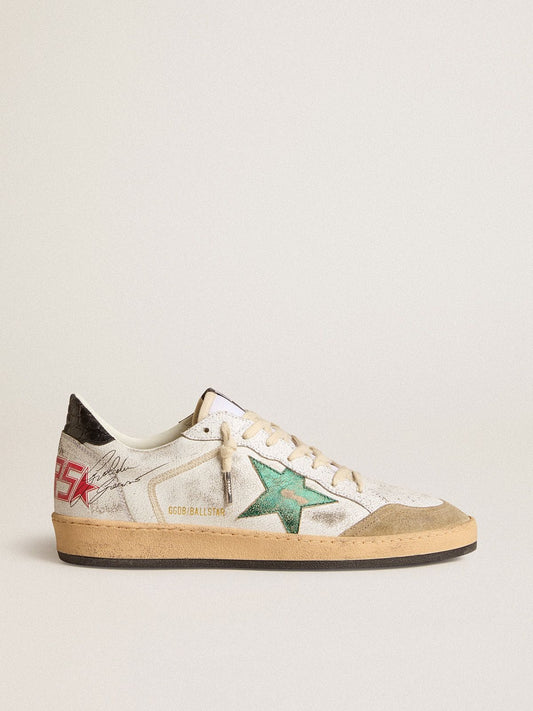 Men's Ball Star with metallic leather star and gray leather heel tab - Golden Goose Men