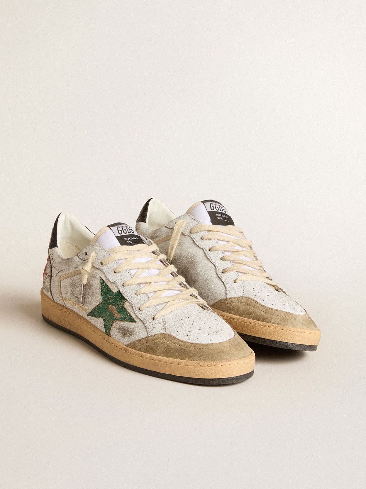 Men's Ball Star with metallic leather star and gray leather heel tab - Golden Goose Men