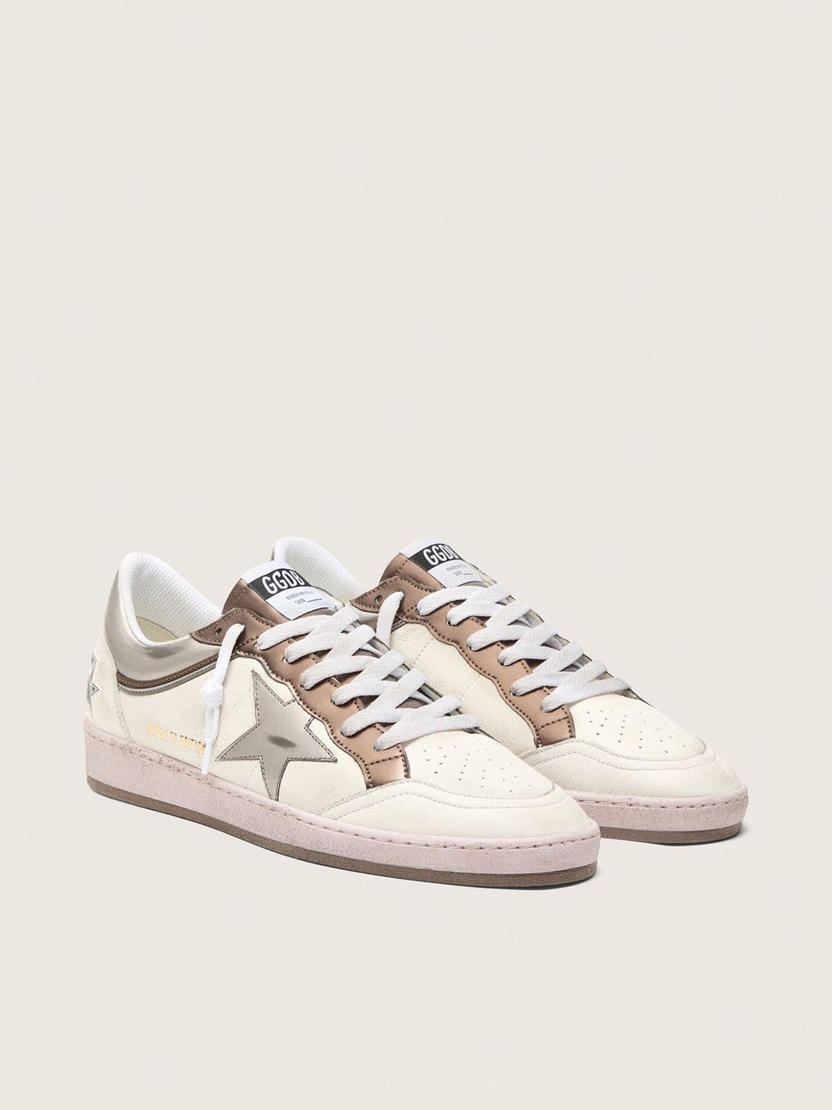 Men's Ball Star LTD in nappa leather with metallic bio-based star and inserts - Golden Goose Men