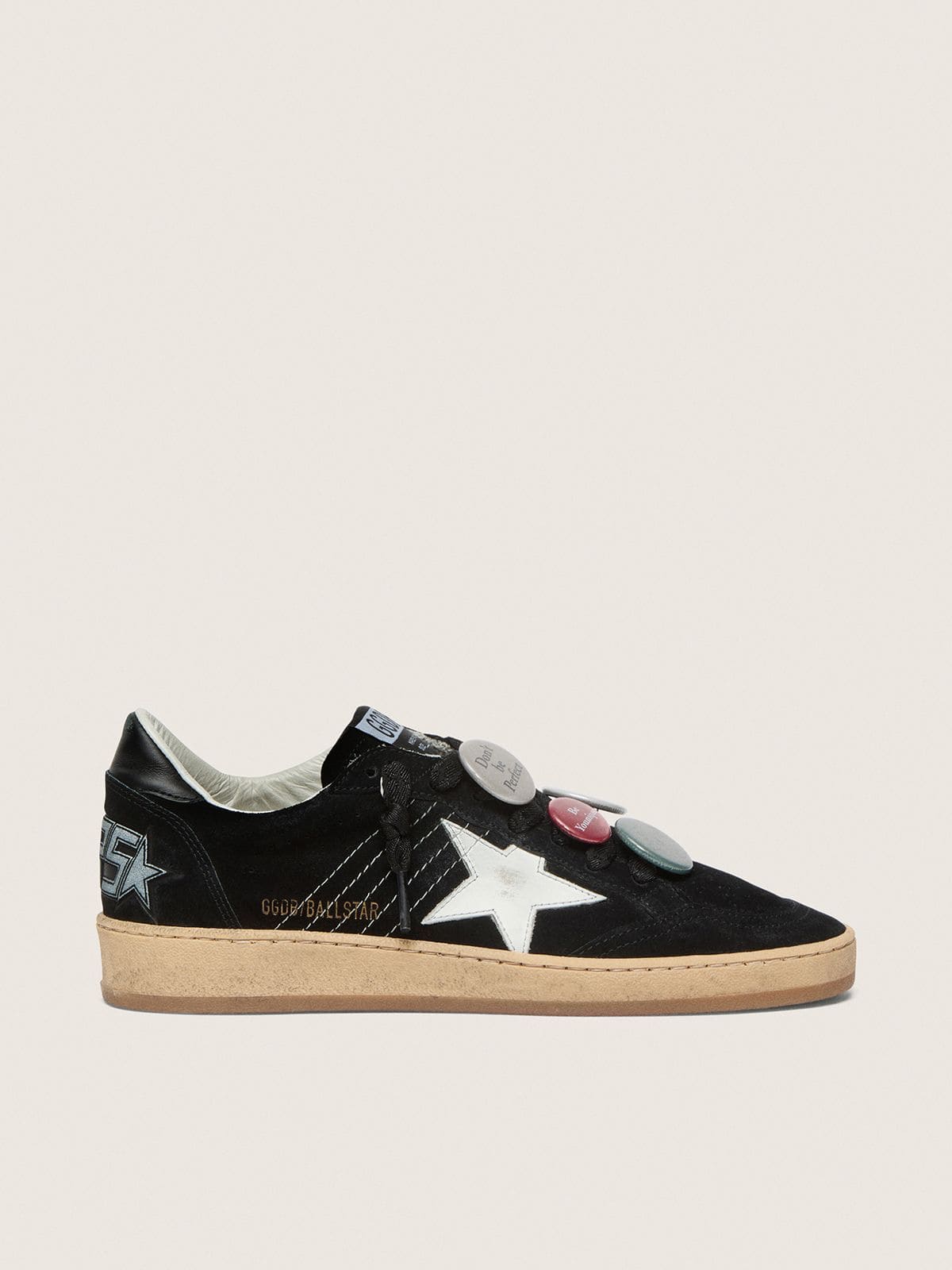 Men's Ball Star LTD in black suede with Skins - Golden Goose Men