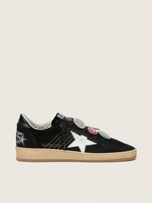 Men's Ball Star LTD in black suede with Skins - Golden Goose Men