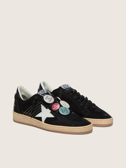 Men's Ball Star LTD in black suede with Skins - Golden Goose Men