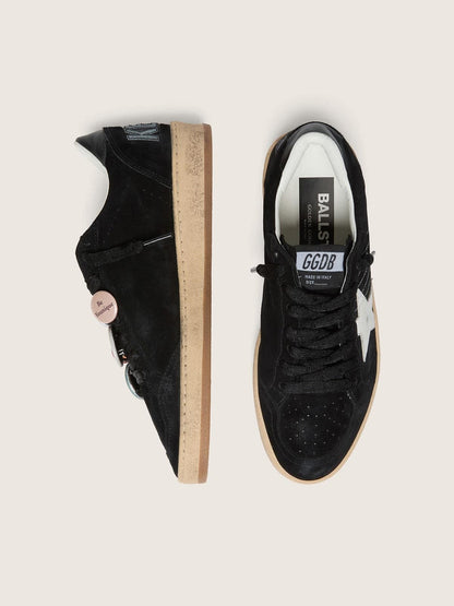 Men's Ball Star LTD in black suede with Skins - Golden Goose Men