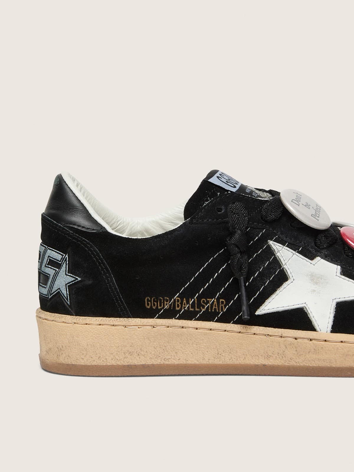 Men's Ball Star LTD in black suede with Skins - Golden Goose Men