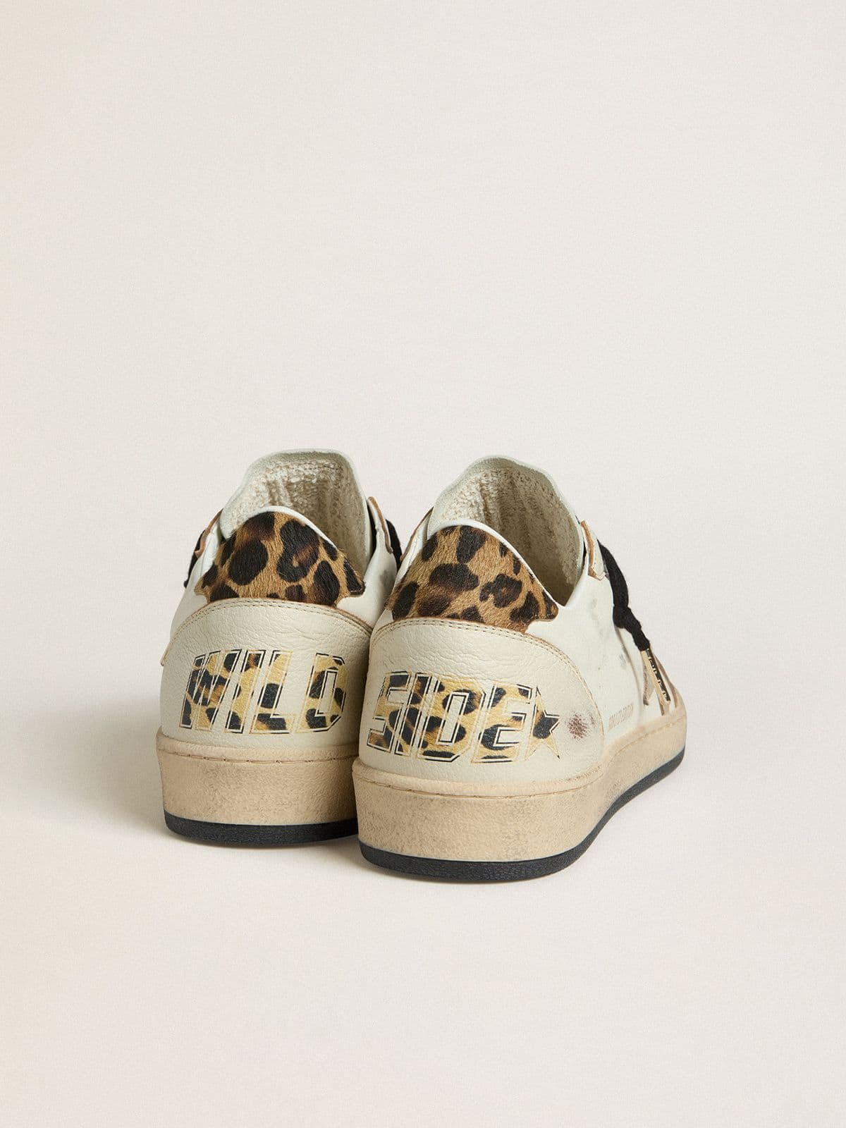 Men's Ball Star Wishes with suede star and leopard-print pony skin heel tab - Golden Goose Men