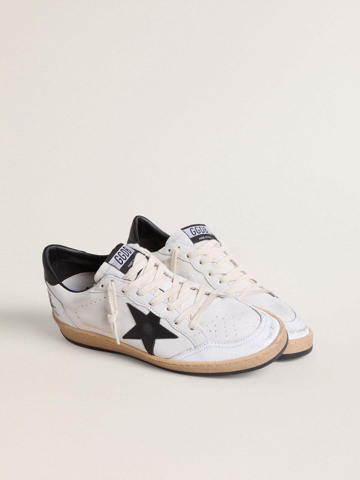 Men's Ball Star in white nappa with black star - Golden Goose Men