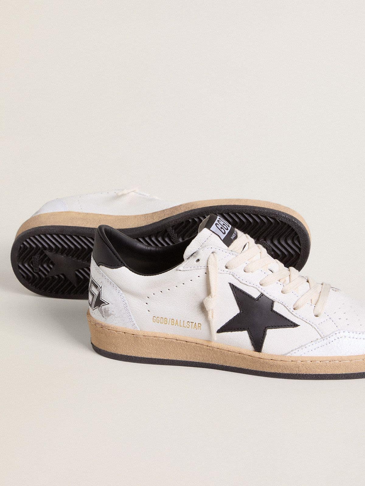 Men's Ball Star in white nappa with black star - Golden Goose Men