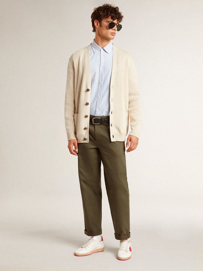 Men’s Ball Star Wishes in white leather with a red star and heel tab - Golden Goose Men