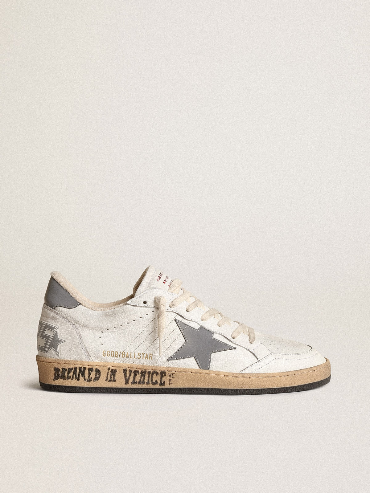 Ball Star in nappa with gray reflective nylon star and heel tab - Golden Goose Men